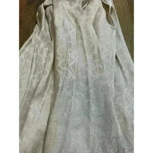 Calvin‎ Klein CK Logo Monogram Cream Rectangle Scarf 26X72 NWT